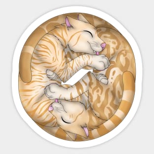 Yin-Yang Cats: Cream Tabby Sticker